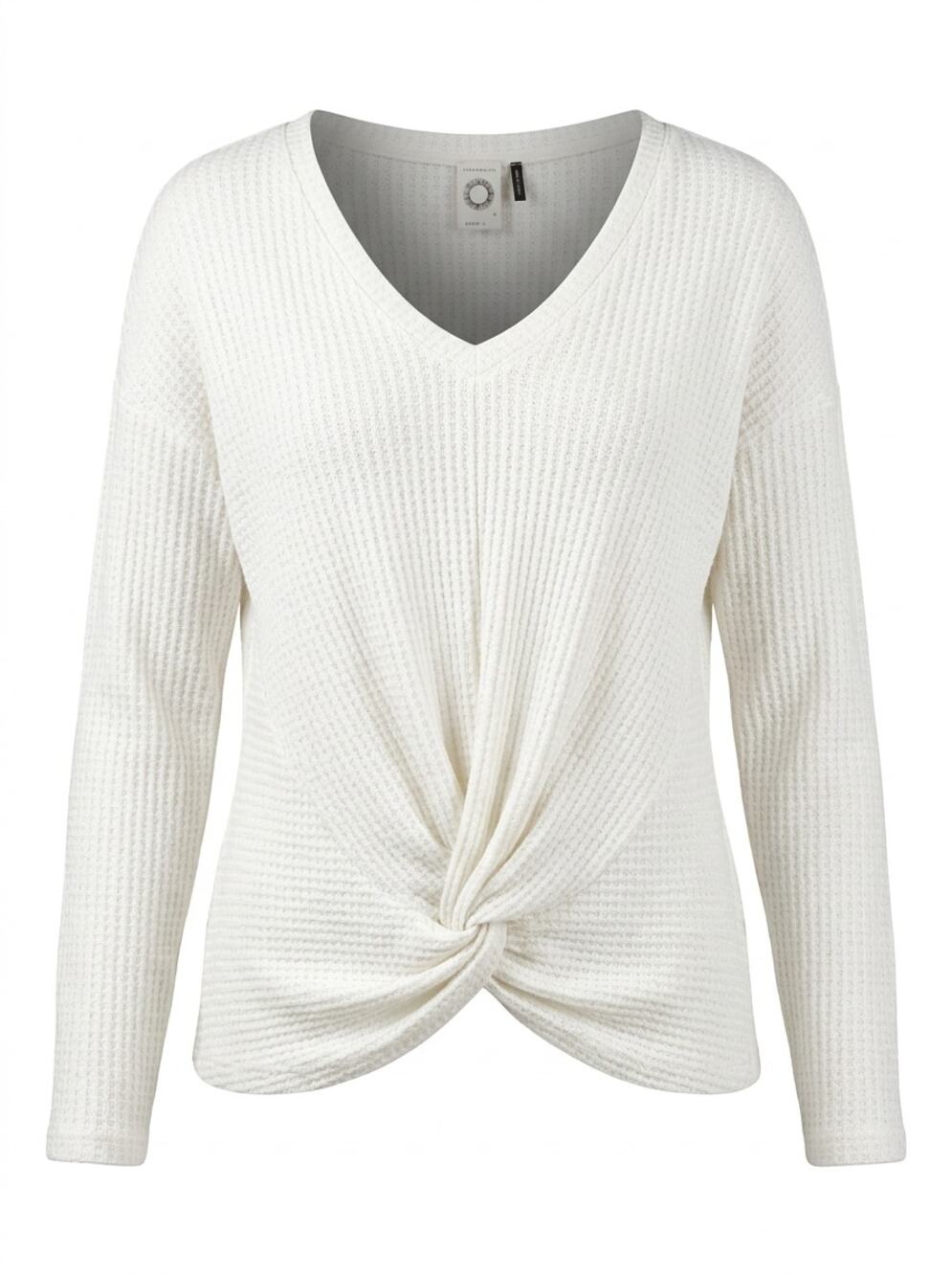 Akemi + Kin White V-Neck Knit Top Women Size S